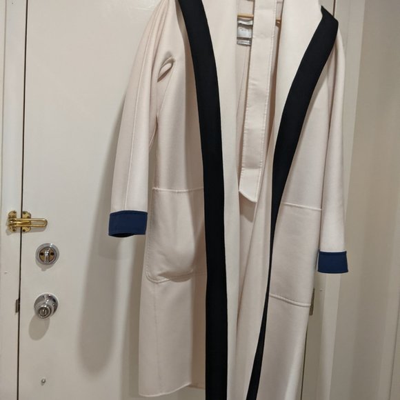 Max Mara white/blue 2018 resort line coat IT42- NWOT - Picture 2 of 7